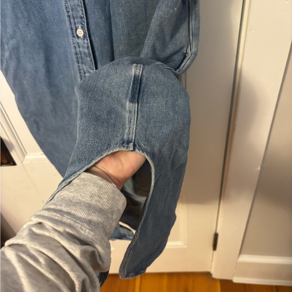 COS Oversized Denim Shirt Dress — Soft Mid-Blue | EUR 34 / US S/M - Picture 3 of 4